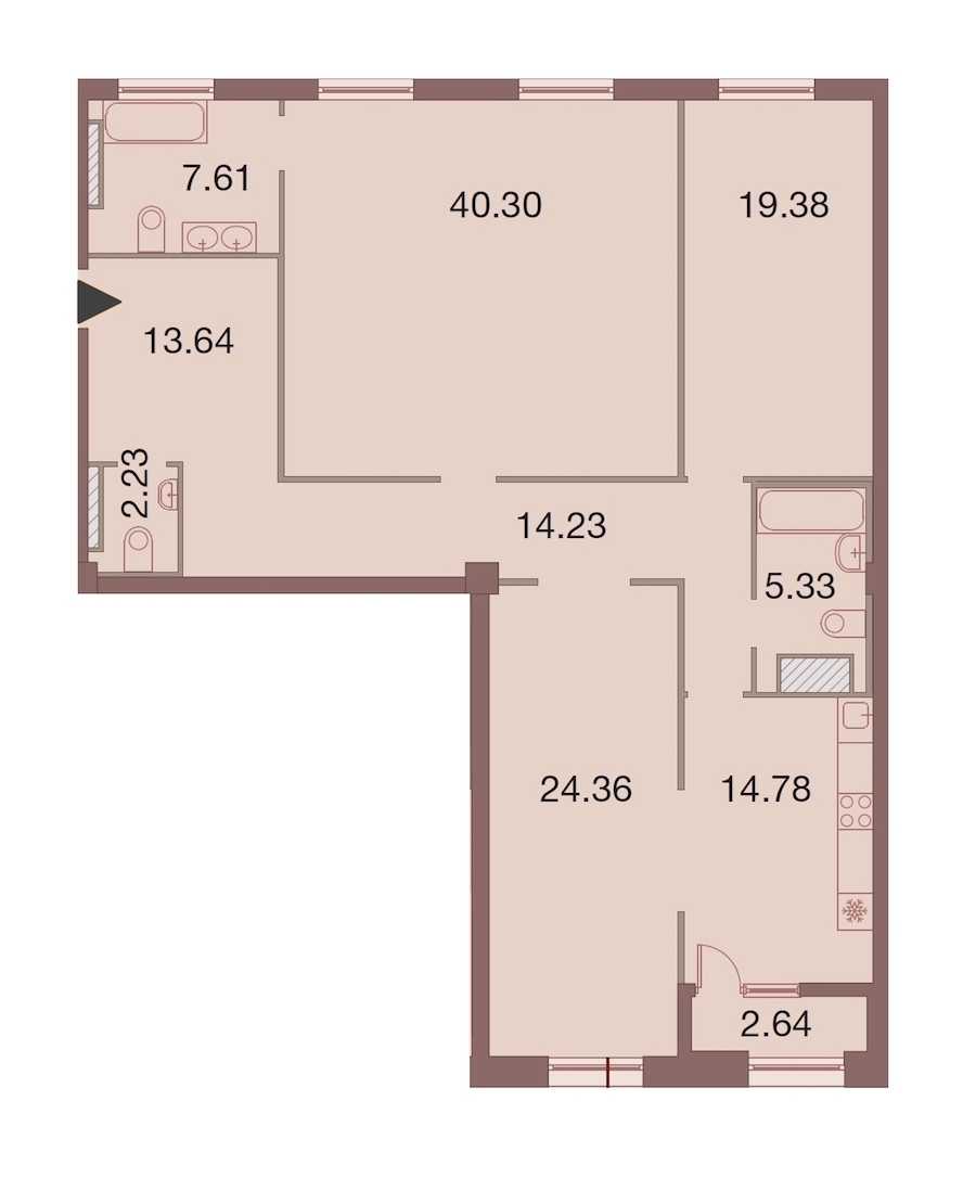 Трехкомнатная квартира в : площадь 143.18 м2 , этаж: 9 – купить в Санкт-Петербурге